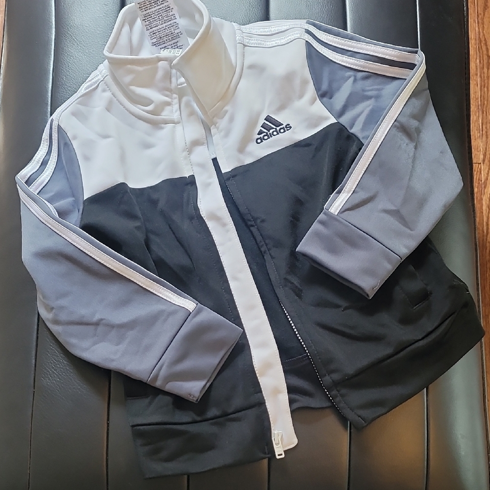 Adidas Kids Black, White, and Gray Jacket